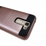 Wholesale LG Tribute 5 K7 Iron Shield Hybrid Case (Rose Gold)